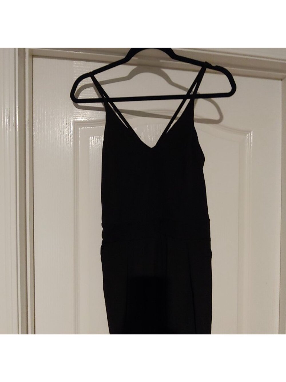 Halara Black Wide Leg Jumpsuit Pleated Palazzo Stretch Travel Casual Shapewear - Picture 4 of 10